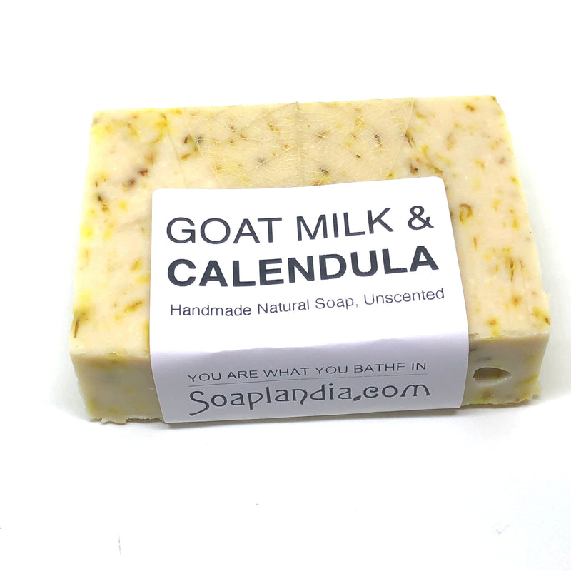 Goat Milk & Calendula Tea Soap, Unscented Bath Soap Soaplandia Soap Store 