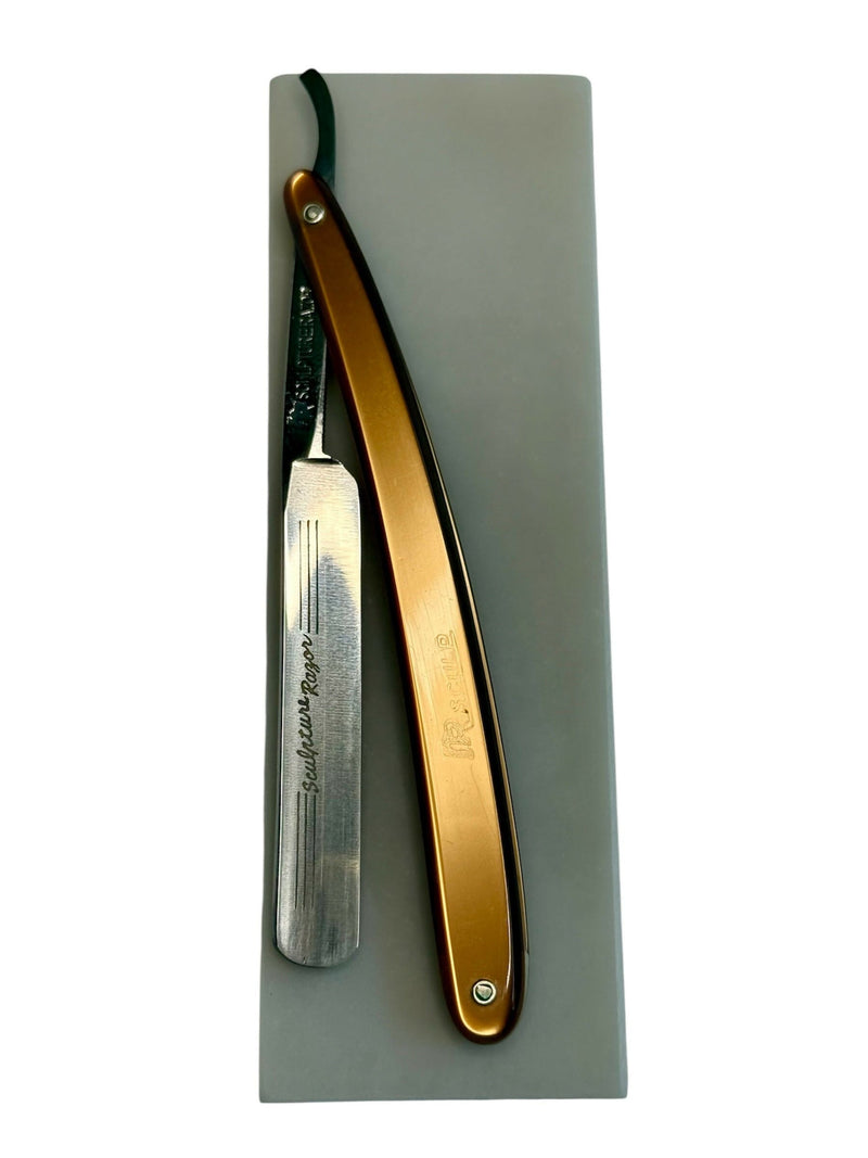 Straight Razor Shave Ready ~ RR Sculpture Razor On a Translucent Arkansas Natural Edge Straight Razor Steel 2 Stone 