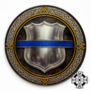 Murphy and McNeil Garda Siochana Shaving Soap, jar lid with blue line shield artwork