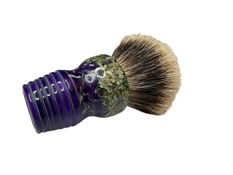 Smilez For Milez “Purlpe Rain” with 26mm V69 Manchurian Shaving Brush servedupshaves 