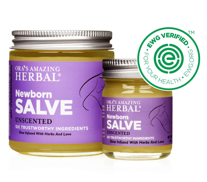 Newborn Salve, Coconut Free Salve Ora's Amazing Herbal 1 oz & 4 oz 
