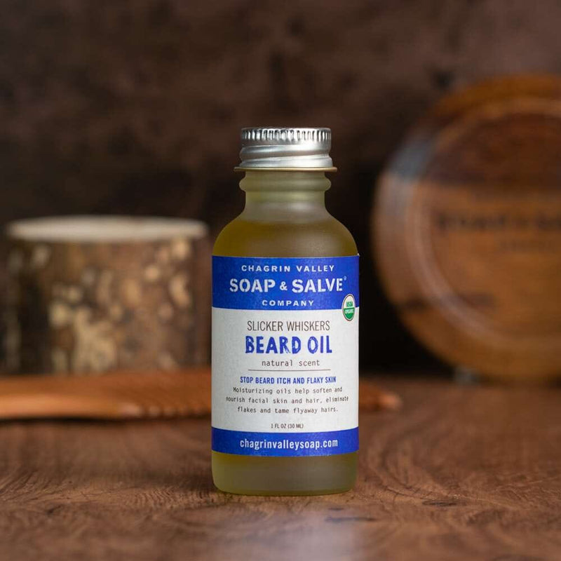 Beard & Pre-Shave Oil: Natural Scent Beard Oil Chagrin Valley Soap & Salve 
