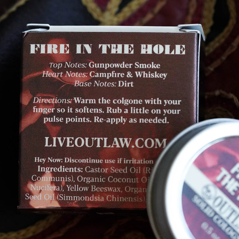 Fire in the Hole Campfire Solid Cologne Colognes and Perfume Outlaw 