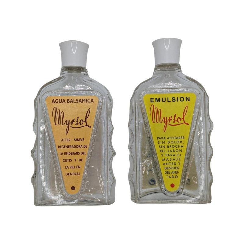 Agua Balsamica & Emulsion Bottles (EMPTY Old Style Glass Bottles) -by Myrsol (Pre-Owned) Aftershave Murphy & McNeil Pre-Owned Shaving 