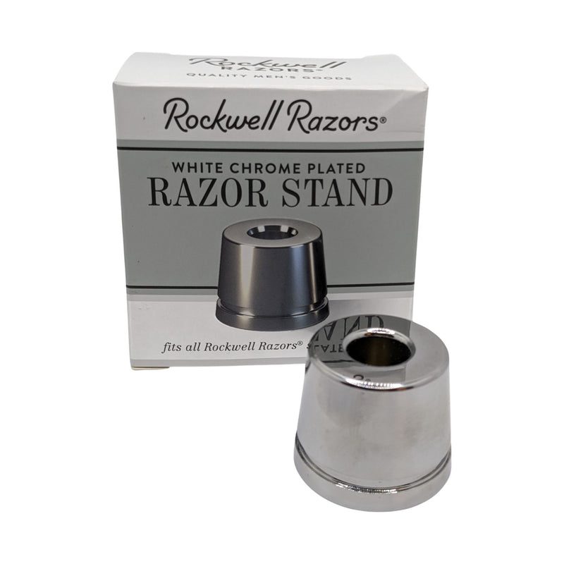Razor Stands Matte Black or White Chrome - by Rockwell Razors (Used) Shaving Stands MM Consigns (CB) White Chrome 