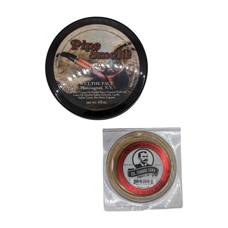 Pipe Smoke Shaving Soap & Bay Rum Shaving Soap - by Wet the Face & Col. Conk (Pre-Owned) Shaving Soap Murphy & McNeil Pre-Owned Shaving 