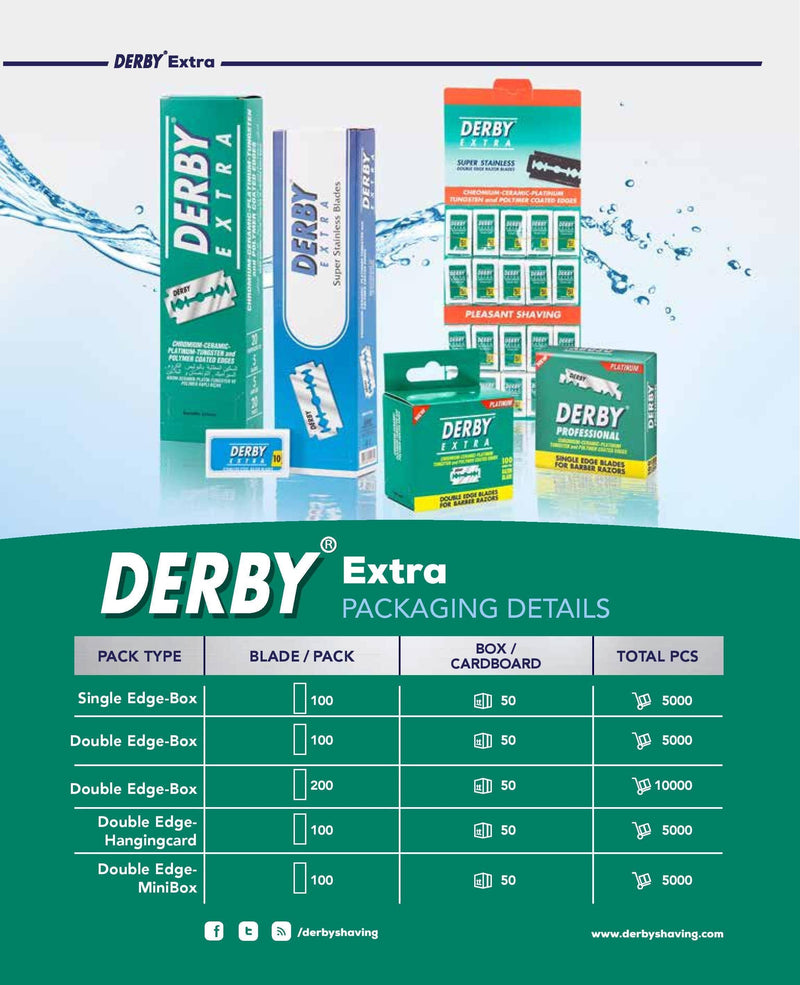 Derby Double Edge Razor Blades 100Ct Razors & Razor Blades BarberSets 