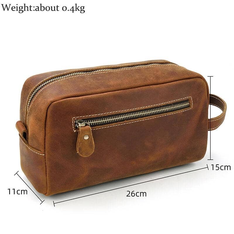 The Wanderer Toiletry Bag | Genuine Leather Toiletry Bag Cases and Dopp Bags STEEL HORSE LEATHER 