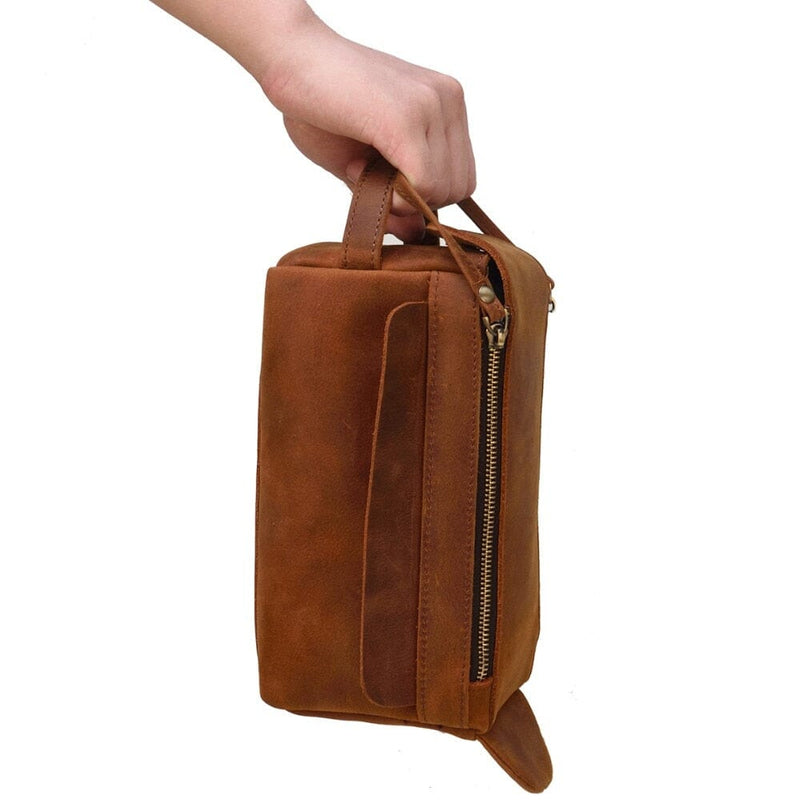 Dado Leather Dopp Kit | Handmade Leather Toiletry Bag Cases and Dopp Bags STEEL HORSE LEATHER 