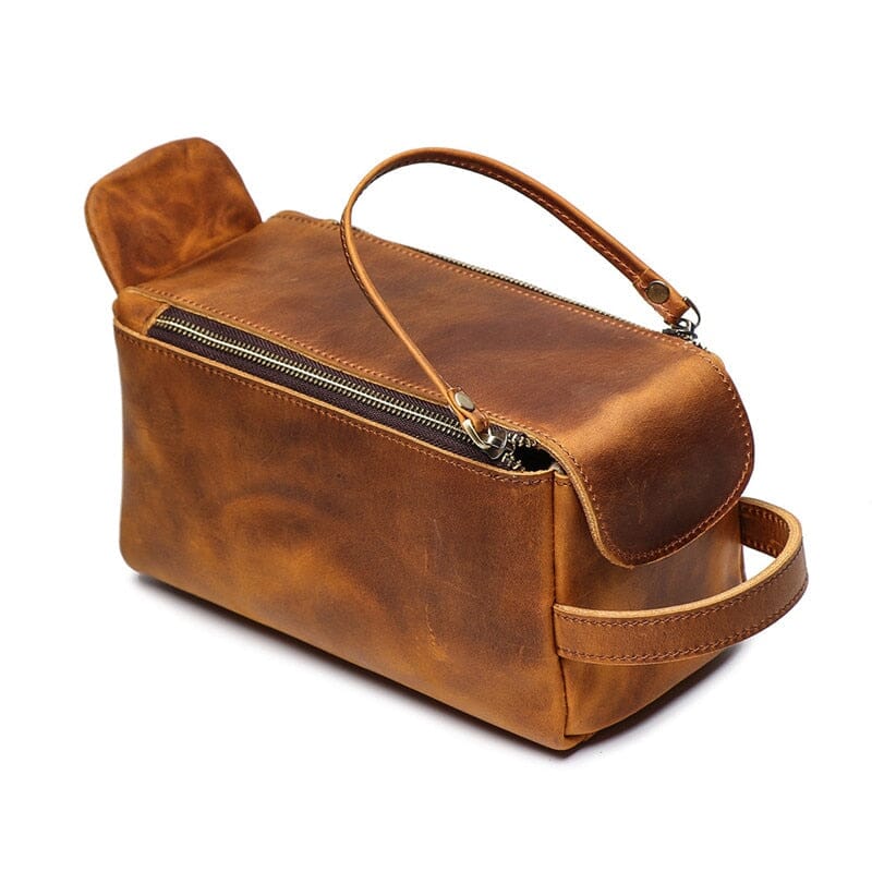 Dado Leather Dopp Kit | Handmade Leather Toiletry Bag Cases and Dopp Bags STEEL HORSE LEATHER 