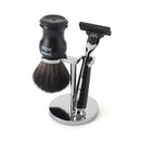 Black Handle Razor Featuring Gillette Mach3 Blade Cartridge Razor Hawkins & Brimble COM 