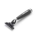 Black Handle Razor Featuring Gillette Mach3 Blade Cartridge Razor Hawkins & Brimble COM 