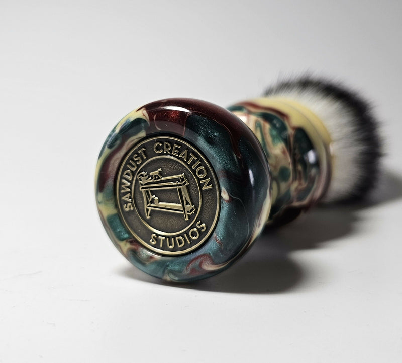 Sawdust Creation Studios resin shaving brush Shaving Brush Tracy Powell 