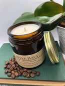 Scented Soy Wax Candle (8.0 oz) 50-60 Hour Burn Time, Cotton Wick, Amber Glass Jar, Grown and Made in USA - Candle Prairie Fire Tallow, Candles, and Lavender Coffee Haus 