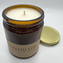 Tomato Vine Soy Wax Candle | 9 oz Amber Apothecary Jar Candle Prairie Fire Tallow, Candles, and Lavender 