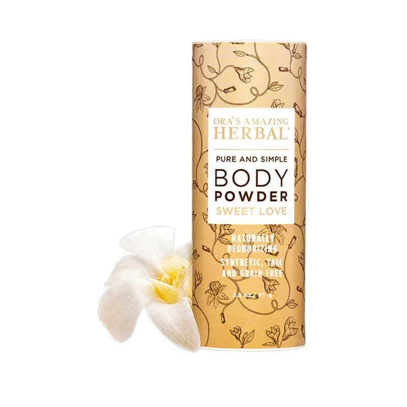 Talc Free Body Powder, Sweet Love Vanilla Body Powder Ora's Amazing Herbal 