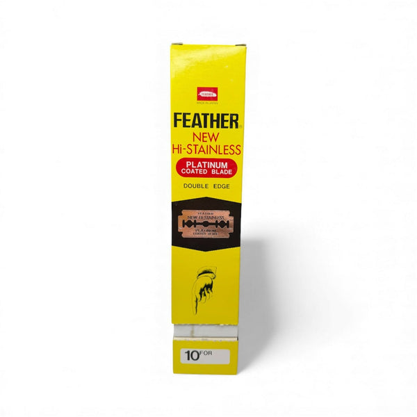 Feather Hi-Stainless Platinum Coated Double Edge Blades Razor Blades servedupshaves 