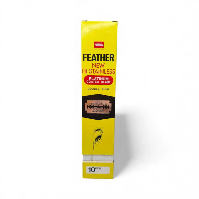 Feather Hi-Stainless Platinum Coated Double Edge Blades Razor Blades servedupshaves 