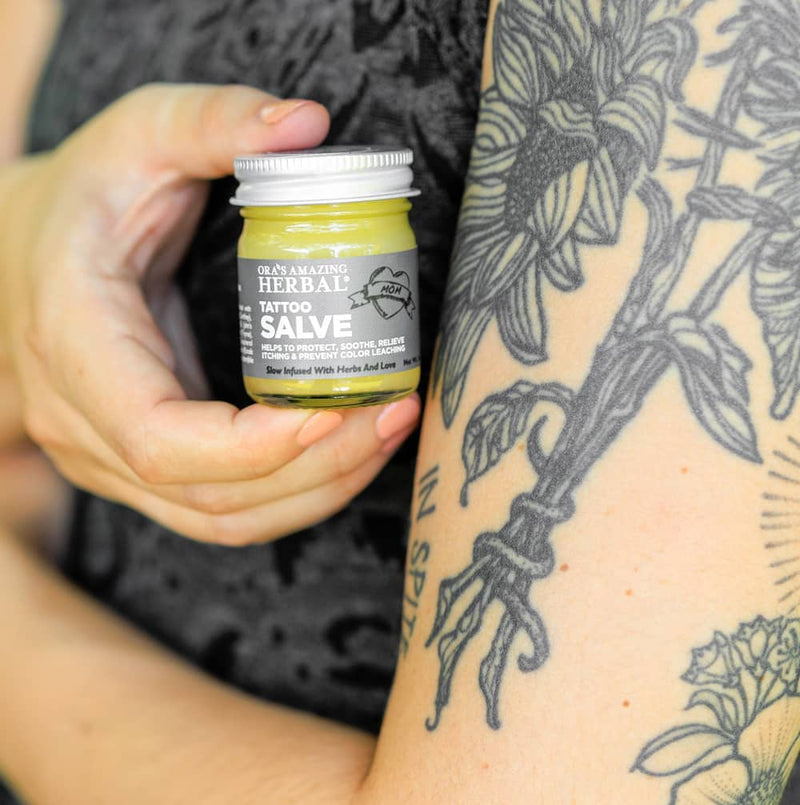 Tattoo Salve, Natural Tattoo Aftercare Tattoo Care Ora's Amazing Herbal Jar 1 oz 