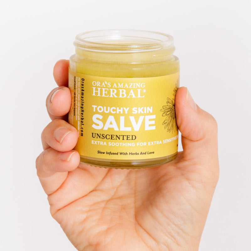 Touchy Skin Salve, Sensitive Skin & Eczema Salve Lotion Ora's Amazing Herbal Jar 4oz 