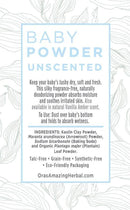 Talc Free Baby Powder, Unscented, Corn Free Ora's Amazing Herbal 