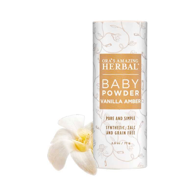 Talc Free Baby Powder, Real Vanilla Amber Ora's Amazing Herbal 