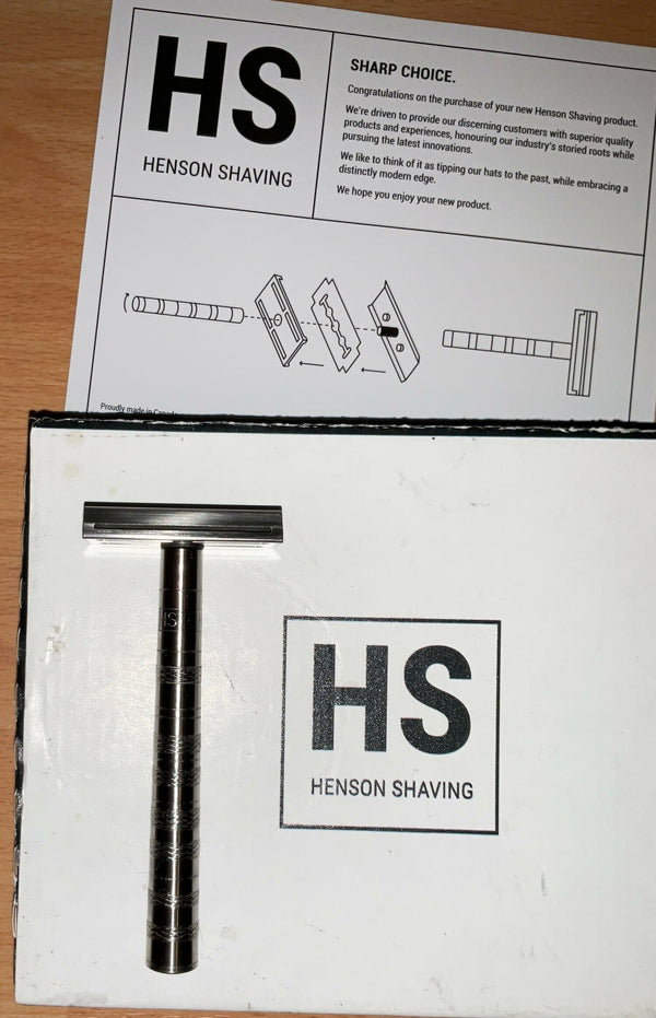 Henson Shaving Ti22 Titanium V1 Double Edge Safety Razor Medium ++ Safety Razor dnr 