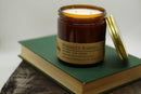 Whiskey Barrel Soy Wax Candle | 16 oz Double Wick Amber Apothecary Jar Candle Prairie Fire Tallow, Candles, and Lavender 