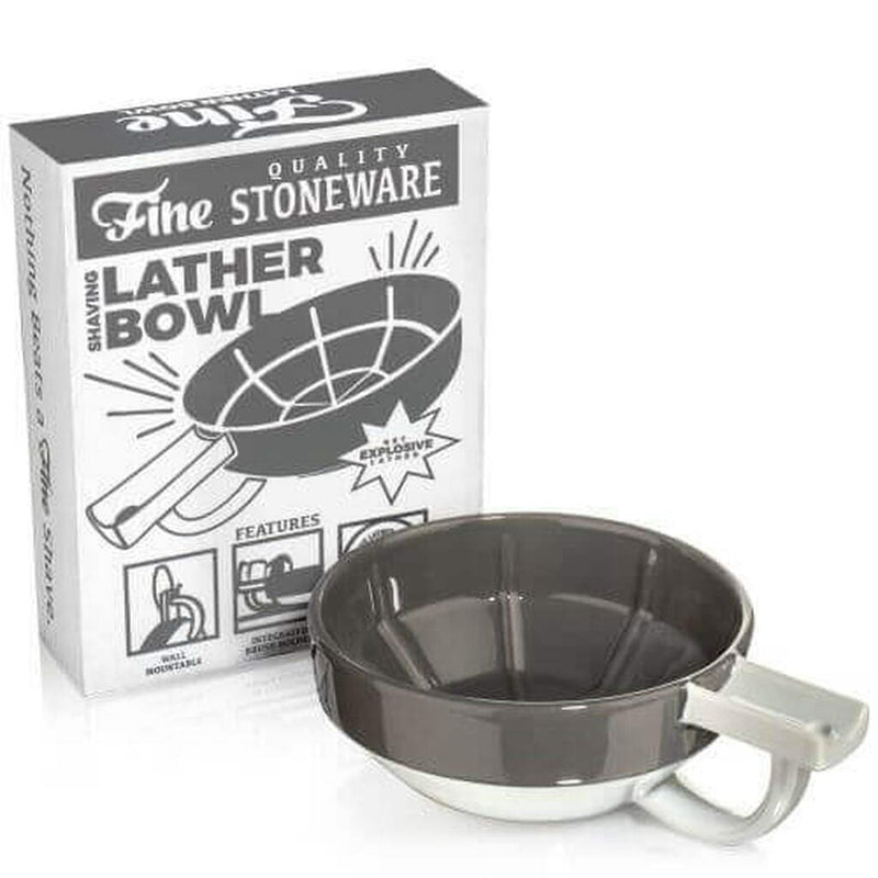 Stoneware Lather Bowl (Gray/White) - by Fine Accoutrements Shaving Bowls and Mugs Murphy and McNeil Store 