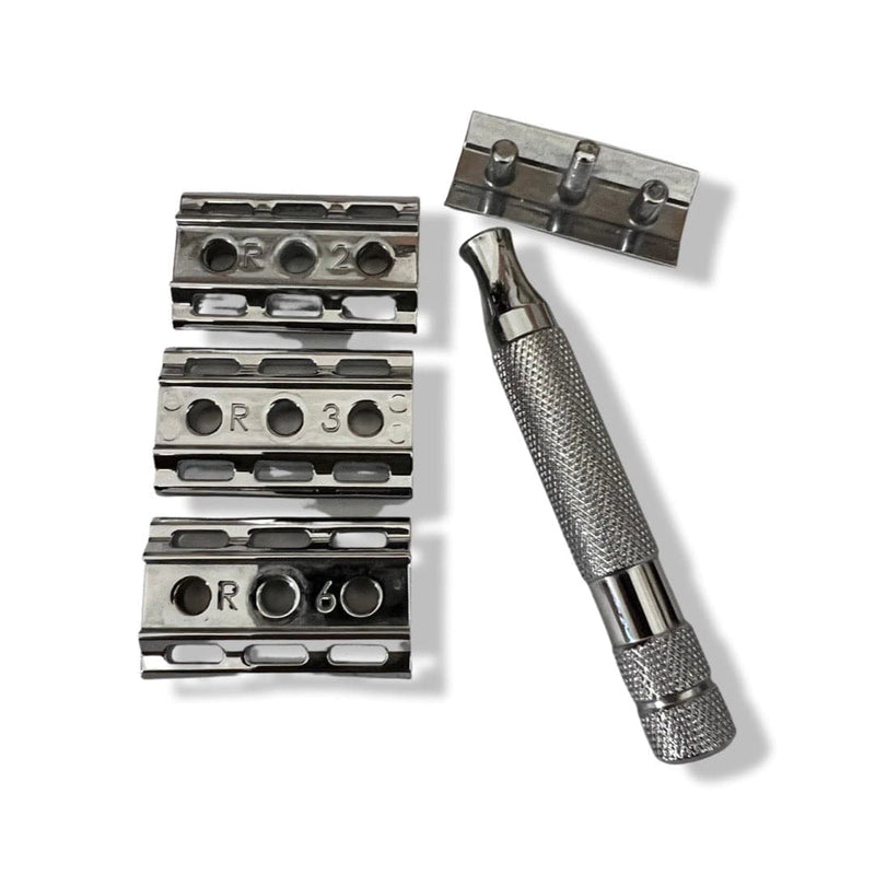 Rockwell 6C Adjustable Safety Razor (White Chrome) - by Rockwell Razors (Pre-Owned) Safety Razor Murphy & McNeil Pre-Owned Shaving 