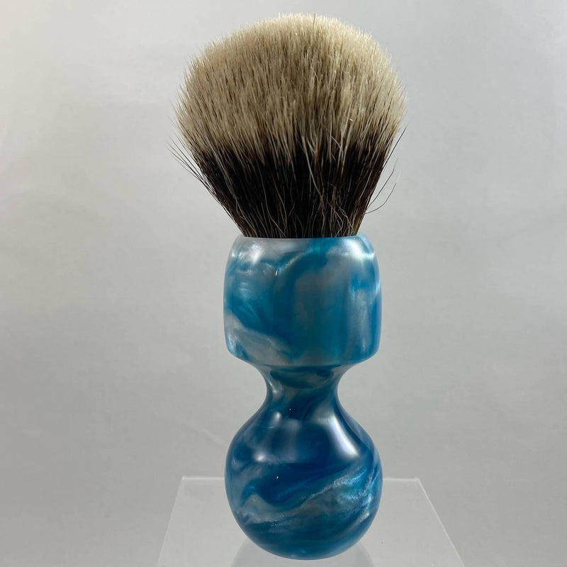 Blue/White Shaving Brush with 2-Band Bulb Knot - by Brush Guy (Pre-Owned) Shaving Brush Murphy & McNeil Pre-Owned Shaving 