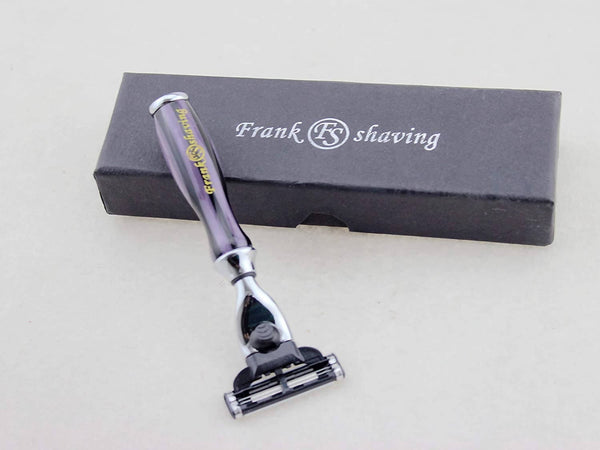 Frank shaving Manual Razor 3 Blade Razor with colorful acrylic handle Shaving Razor Cartridge Razor Frank Shaving Handmade 