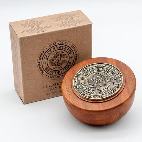 Scapicchio Shaving Soap in a Wooden Bowl - by Captain Fawcett's Shaving Soap Murphy and McNeil Store 