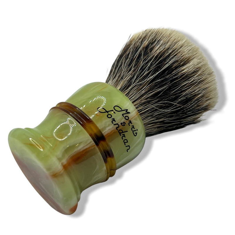 Heritage 2XL Blonde Badger Shaving Brush (28mm - Jade w/Tortoise Band) - by Morris & Forndran (Pre-Owned) Shaving Brush Murphy & McNeil Pre-Owned Shaving 