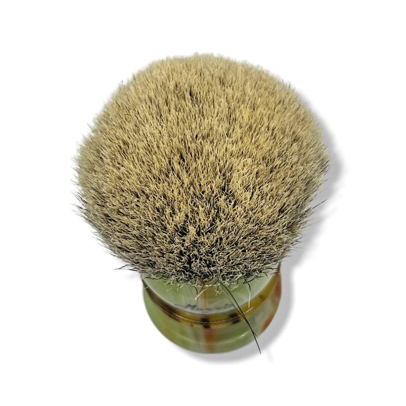 Heritage 2XL Blonde Badger Shaving Brush (28mm - Jade w/Tortoise Band) - by Morris & Forndran (Pre-Owned) Shaving Brush Murphy & McNeil Pre-Owned Shaving 