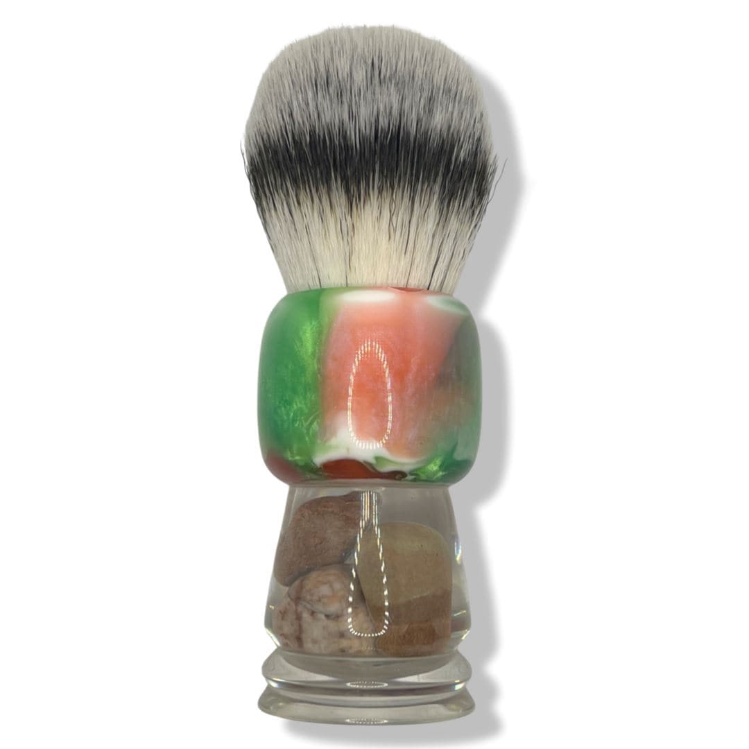 Zen Series 26mm Synthetic Shaving Brush (Green / Pink) - by Teton Shaves (Pre-Owned) Shaving Brush Murphy & McNeil Pre-Owned Shaving 
