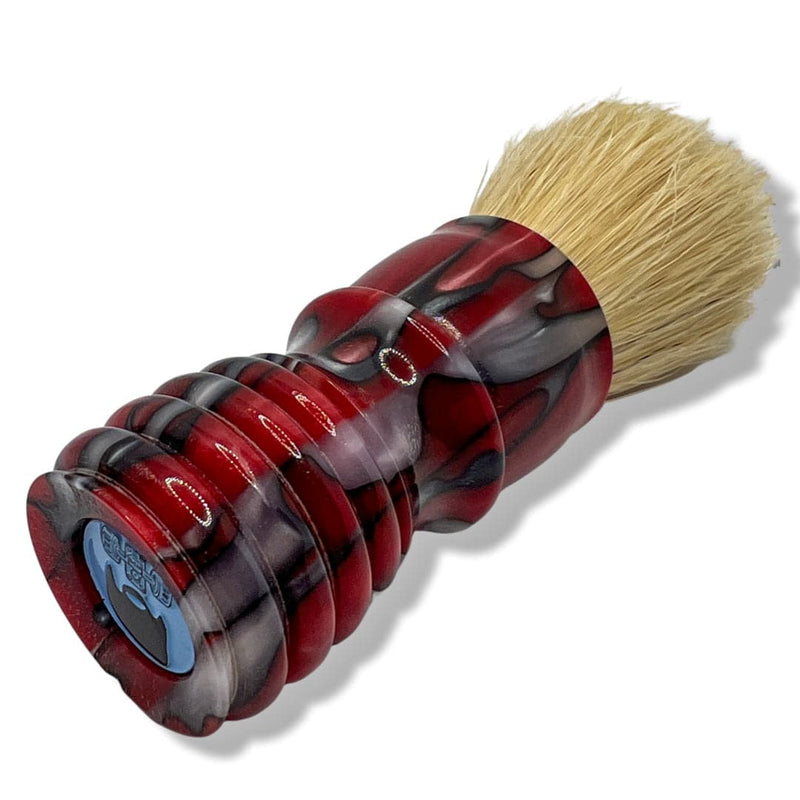 Red & Black Boar Shaving Brush (26mm) - by SmilezforMilez (Pre-Owned) Shaving Brush Murphy & McNeil Pre-Owned Shaving 