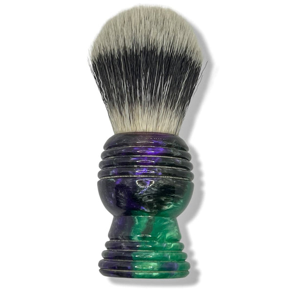 Purple & Green Synthetic Shaving Brush (26mm) - by SmilezforMilez (Pre-Owned) Shaving Brush Murphy & McNeil Pre-Owned Shaving 