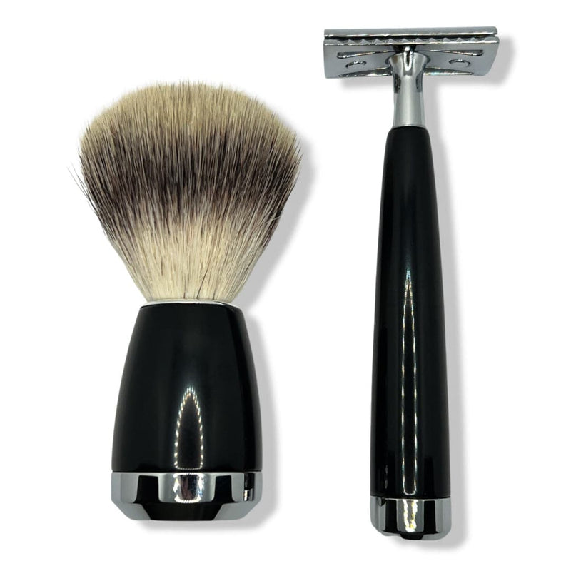 Jet Black Safety Razor (Muhle) and Synthetic Brush Set - by Jack Black (Pre-Owned) Safety Razor Murphy & McNeil Pre-Owned Shaving 