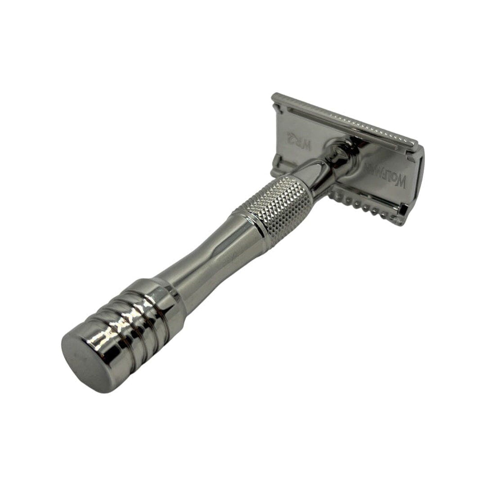 Wolfman Stainless Steel Safety Razor (WR2, Dual Head, WRH7 Handle, Pre