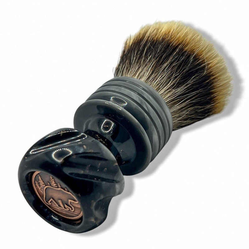 Gray, Black & Speckled Shaving Brush (26mm Manchurian) - by Grizzly Bay Brushes (Pre-Owned) Shaving Brush Murphy & McNeil Pre-Owned Shaving 