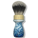 Blue & White Swirl Shaving Brush with Synthetic Badger Knot (28mm) - Pre-Owned Shaving Brush Murphy & McNeil Pre-Owned Shaving 