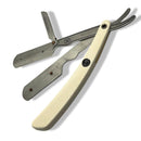 White Straight Edge Barber Razor (SRW) - by Parker (Pre-Owned) Shavette Murphy & McNeil Pre-Owned Shaving 