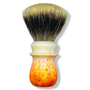 Orange & White Fire Shaving Brush (26mm Badger Fan) - by Trotter Handcrafts (Pre-Owned) Shaving Brush Murphy & McNeil Pre-Owned Shaving 