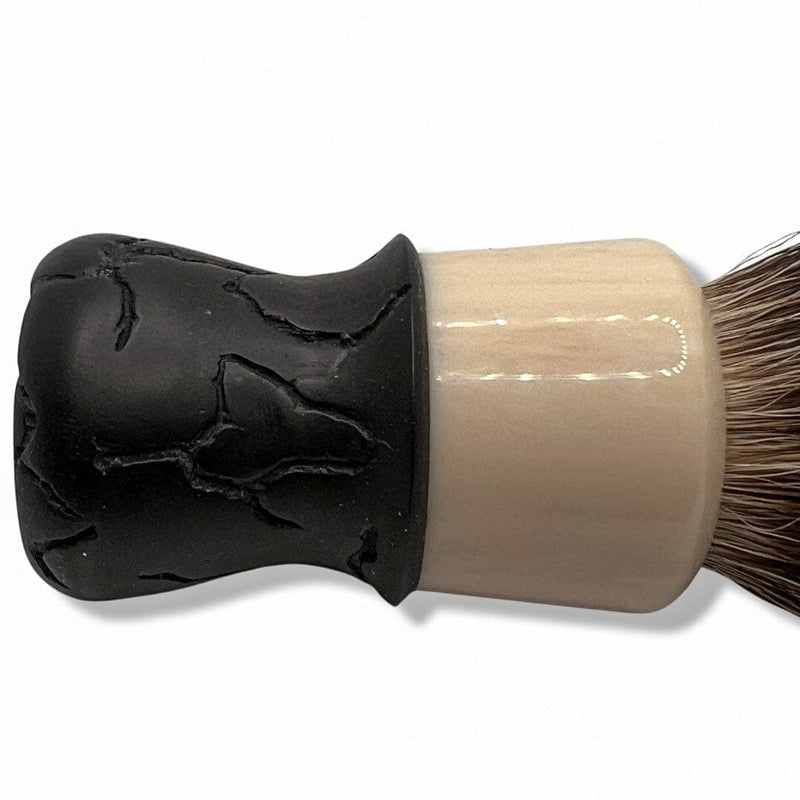 Fractal Ebony and Faux Iv*ry Shaving Brush (28mm Reserve IV Knot) - by LongShaving (Pre-Owned) Shaving Brush Murphy & McNeil Pre-Owned Shaving 