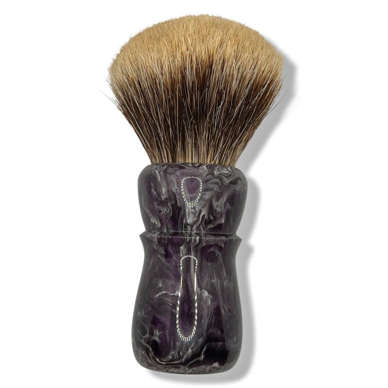 Purple Gray Swirl Shaving Brush w/28mm Gelled Silvertip Knot - by Turning by Tanz (Pre-Owned) Shaving Brush Murphy & McNeil Pre-Owned Shaving 