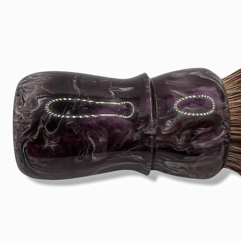 Purple Gray Swirl Shaving Brush w/28mm Gelled Silvertip Knot - by Turning by Tanz (Pre-Owned) Shaving Brush Murphy & McNeil Pre-Owned Shaving 