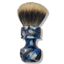 Blue White Swirl Shaving Brush (26mm Badger Fan) - by Grizzly Bay Brushes (Pre-Owned) Shaving Brush Murphy & McNeil Pre-Owned Shaving 