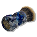 Blue White Swirl Shaving Brush (26mm Badger Fan) - by Grizzly Bay Brushes (Pre-Owned) Shaving Brush Murphy & McNeil Pre-Owned Shaving 