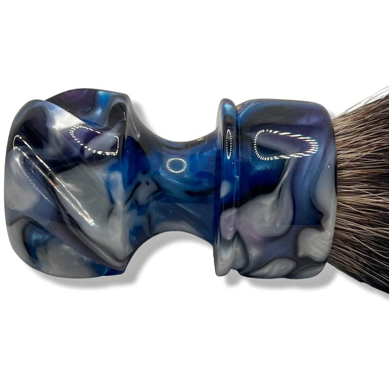 Blue White Swirl Shaving Brush (26mm Badger Fan) - by Grizzly Bay Brushes (Pre-Owned) Shaving Brush Murphy & McNeil Pre-Owned Shaving 